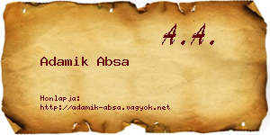 Adamik Absa névjegykártya